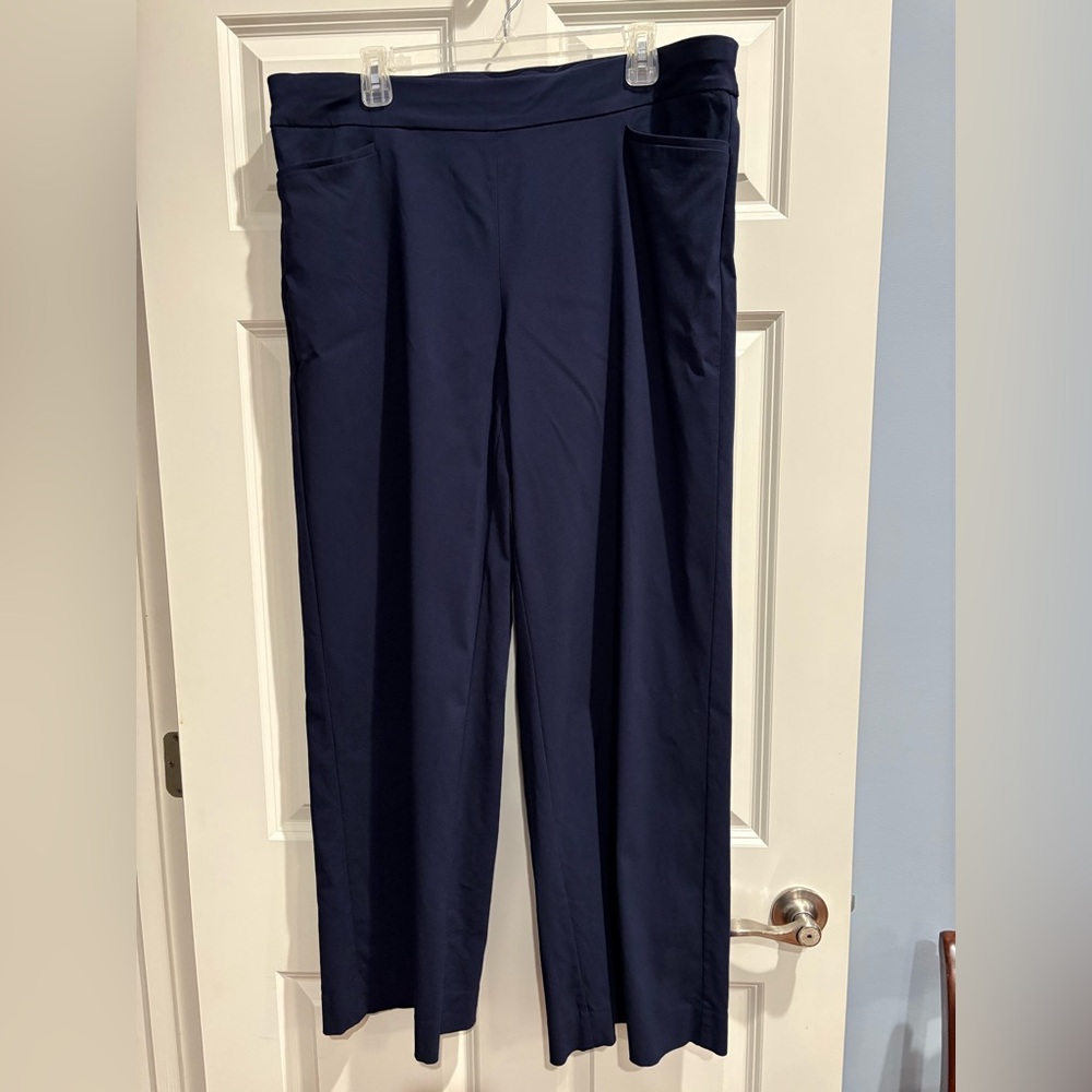 Chico's Brigitte Slim Wide Leg Pants Navy, Size 3